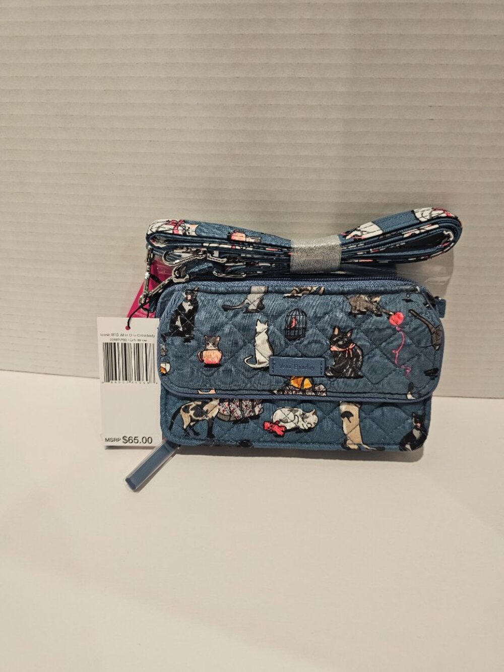NWT Vera Bradley Iconic RFID All in One Crossbody Cat's Meow Wristlet Wallet - Picture 8 of 11